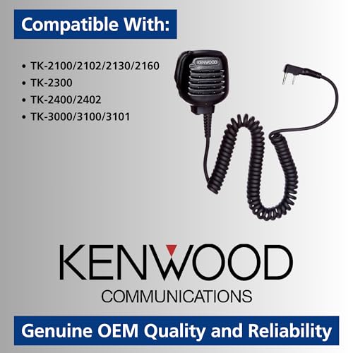 KENWOOD KMC-45D Heavy Duty Military Spec Remote Speaker/Microphone w/ 2.5mm Earphone Jack, Dust & Water Resistant, for Kenwood ProTalk & NX Series Radios, OEM - style: KMC-45D