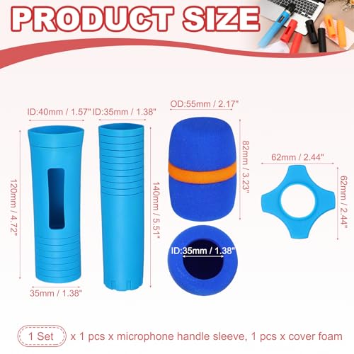 MECCANIXITY Wireless Handheld Microphone Silicone Handle Covers Blue - color: Blue