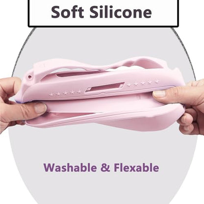 JCHPINE Silicone Cover Case for Bose SoundLink Flex Speaker 2nd Gen | Accessories Compatible with Bose SoundLink Flex 2, Protective Case with Shoulder Strap (Pink) - color: Petal Pink