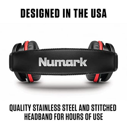 Numark HF175 Closed-Back DJ Headphones | 40mm Drivers, Flexible Headband, Swivel Cups, Closed-Back Design, 3m Cable, for Monitoring, Mixing and Audio Playback - style: HF175