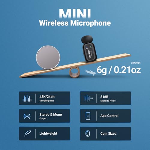 NEEWER KM19 Lightweight Wireless Lapel Microphone, 48kHz/24bit 30H Battery
