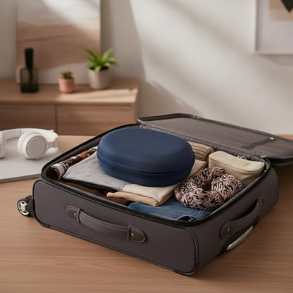 Hard Shell Headphone Case for Over-Ear Models, Protective EVA Travel Storage Bag with Mesh Pocket for Cables - size: 8.66 x 7.68 x 2.17 in