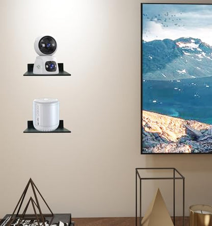 Small Wall Shelf,3.0mm Aluminum Alloy Small Floating Shelf,for Bathroom, Bedroom, Living Room, Kitchen,Office(5 Inch Black, Set of 2) - size: 5 inch black