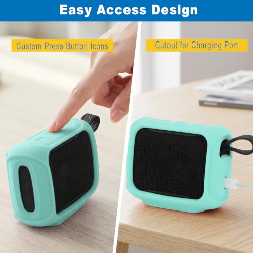 Silicone Case Cover for JBL Go 5 Portable Speaker (Lake Blue) | Travel Carrying Protective Pouch with Attach Straps for Bike Golf Cart Scooter - color: Lake Blue