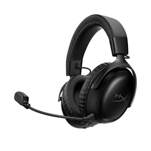 HyperX Cloud III S – Wireless Gaming Headset for Multi-Platform, 2.4GHz, Bluetooth, Battery Life up to 120 Hours 2.4GHz / 200 Hours Bluetooth, 53mm Angled Drivers, Detachable Mic – Black - color: Black