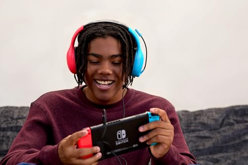 Turtle Beach Airlite Fit Wired Gaming Headset for Nintendo Switch 2, Lite | Also works with Nintendo Switch OLED, Flip-to-Mute Mic, Comfortable Ear Cushions, 40mm Speakers, Lightweight, Neon Blue & Red - color: Neon Blue & Red