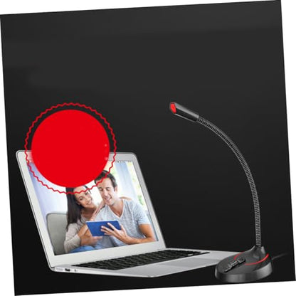Hemoton Portable Microphone Stand Gooseneck Round Base Desktop Bracket for Online Meetings and Broadcasts Black Version