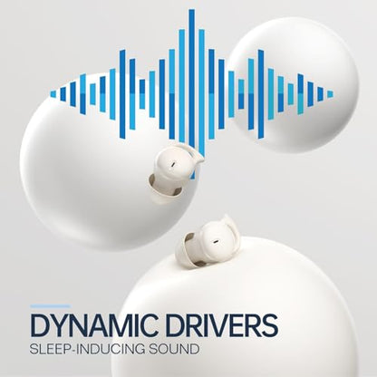 Invisible Sleep Headphones,Sleep Earbuds for Side Sleepers,Small Sleeping Earphones Comfortable Noise Blocking, Bluetooth 5.3 Wireless Headphones for Sleeping - White
