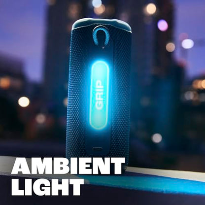 JBL Grip Portable Bluetooth Speaker, Waterproof, Ambient Light - Blue | Up to 14 Hr Playtime, AI Sound Boost, IP68 Waterproof And Dustproof, Drop-Proof, App Control, Ideal For Outdoor And Travel - color: Blue
