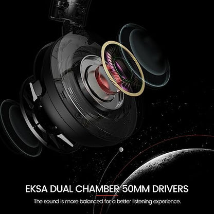EKSA Wired Gaming Headset for PS5, PC, Xbox Series X|S,Xbox One, PS4, Switch - Game Headset with Mic, 3.5mm Gaming Headphones with Detachable Noise Canceling Microphone with 50mm Drivers