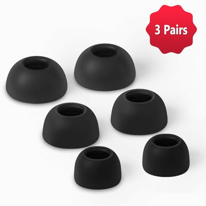 Geiomoo Silicone Ear Tips for JBL Tune Buds, Replacement Eartips Earbuds Earpads (Black, L/M/S)