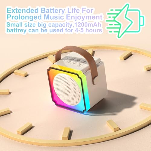 Mini Karaoke Machine for Kids Adults, Portable Bluetooth Speaker with 2 Wireless Microphones, Birthday Toys for Girls Ages 4 5 6 7 8 9 10 11 12+ Years Old Toddler