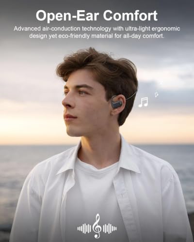 WamGra Open Ear Headphones,Bluetooth Headphone for Running Cycling Workouts | Bluetooth 5.3 Wireless Air Conduction Headphones Sport Earbuds, Premium Sound, IPX5 Waterproof, 9g Lightweight Earphones