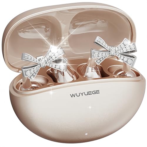 2026 Open Ear Clip On Earbuds with Detachable Butterfly Earrings, Bluetooth 6.0 Wireless Headphones for Women, 50H Playtime, Lightweight & Pain-Free Fit for Small Ears, IPX6，Great Gift (Gold) - color: Gold