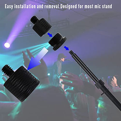 4 Pieces Mic Screw Adapter, 5/8 Female to 3/8 Male and 3/8 Female to 5/8 Male, 5/8 Female to 1/4 Male and 1/4 Female to 5/8 Male, Mic Thread Adapter, Microphone Adapter