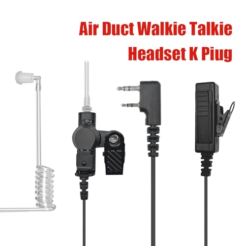 2Pack Walkie Talkies Earpiece with Mic Comfortable Acoustic Tube 2-Pin Headset with Mic Two Way Radio Earpiece for Baofeng UV-5R BF-888S,UV82 Retevis H777 RT22 - color: 2pcs