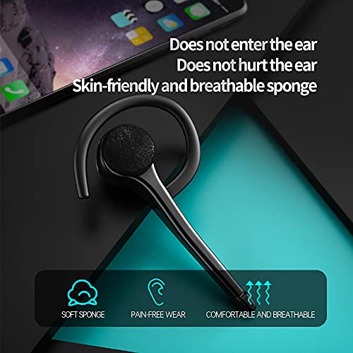AYI Wireless Bluetooth Earpiece Headphone Dual Noise Cancelling Mic Painless Open-Ear Handsfree Headset Stereo Sound Left/Right Changeable Earhook Earphones for Driving/Business/Gym - color: SM908 SINGLE EAR Black