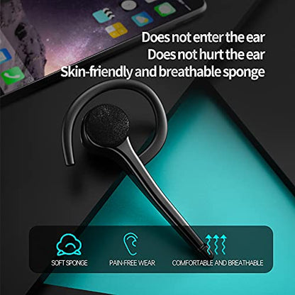 AYI Wireless Bluetooth Earpiece Headphone Dual Noise Cancelling Mic Painless Open-Ear Handsfree Headset Stereo Sound Left/Right Changeable Earhook Earphones for Driving/Business/Gym - color: SM908 SINGLE EAR Black