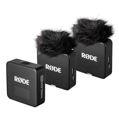 Rode Wireless GO III (Gen 3) Dual Channel Mic System – Compact Wireless Microphone for Cameras, Smartphones & Lavalier Use + 2X 3.5mm Stereo Plug + Microphone Cleaner + Microfiber Cleaning Cloth