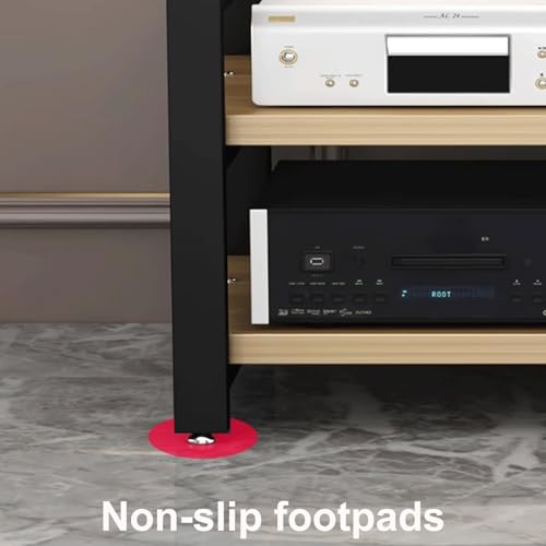 Display Shelf Stand, Small Shelf Stand, Media Stand, Rack Audio Tower Heavy Duty with Non-Slip Footpads 3 Colors 3 Sizes,Brown4 Layer - color: Brown, size: 4 layer