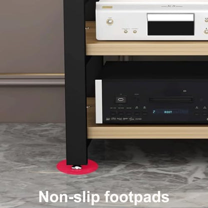 Display Shelf Stand, Small Shelf Stand, Media Stand, Rack Audio Tower Heavy Duty with Non-Slip Footpads 3 Colors 3 Sizes,Brown4 Layer - color: Brown, size: 4 layer