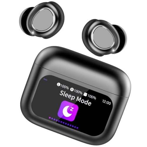 Sleep Earbuds Bluetooth 5.4 in Ear Touch Screen Sleep Headphones, Small Design Mini Sleep Earbuds for Side Sleepers with Sleep Mode, Ink Black
