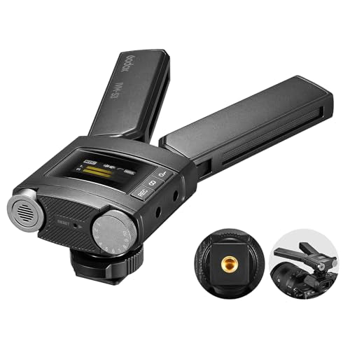 GODOX IVM-S3 Stereo On-Camera Microphone, Cold Shoe Mount Shotgun Cameras Microphone, Adjustable Pickup Range, Memory Card Slot for Cameras, Smart Devices