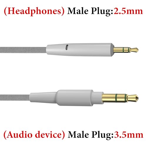 GEEKRIA Audio Cable Compatible with Bose QuietComfort Ultra/SE/45/35II/35, 700, SoundLink II Headphones, 2.5mm to 3.5mm Braided Nylon Replacement Stereo Cord (4ft/1.2m)