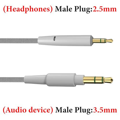 GEEKRIA Audio Cable Compatible with Bose QuietComfort Ultra/SE/45/35II/35, 700, SoundLink II Headphones, 2.5mm to 3.5mm Braided Nylon Replacement Stereo Cord (4ft/1.2m)