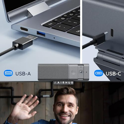 AIRHUG 3 in 1 1080P Webcam with Microphone & Speaker