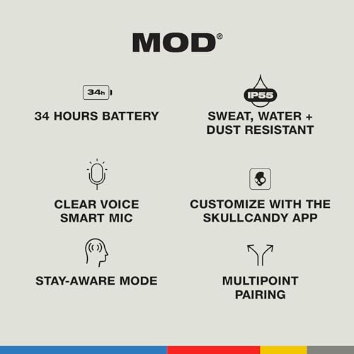 Skullcandy Mod Wireless In-Ear Bluetooth Earbuds - True Black