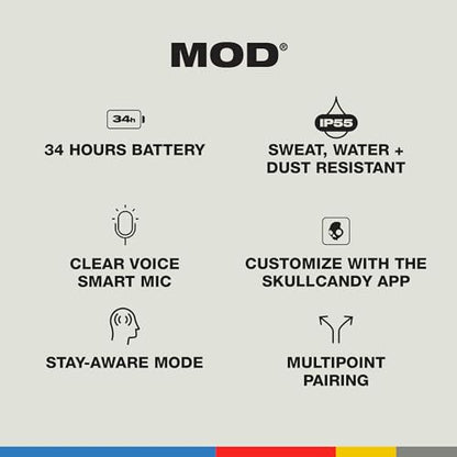 Skullcandy Mod Wireless In-Ear Bluetooth Earbuds - True Black
