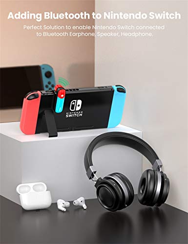UGREEN Bluetooth 5.0 Transmitter Compatible for Nintendo Switch Switch Lite 3.5mm Audio Adapter with APTX Low Latency Supports Wireless Bluetooth Headphones and Speakers