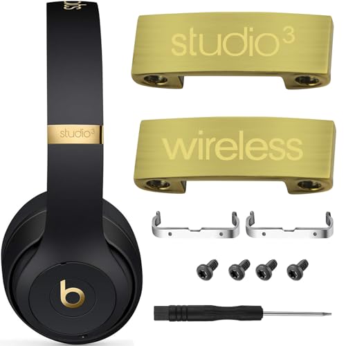 Studio 3 Hinge Replacement Parts Repair Kit Headband Connector Metal Folding Clip Pin Accessories Compatible with Beast Studio 3.0 Headphones. (Gold)
