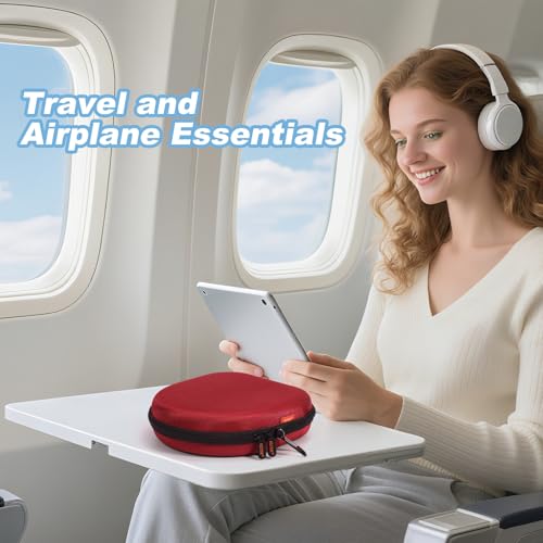 Hard Shell Headphone Case,Durable Zipper Travel Case | Compatible with Sony WH-CH520/WH-CH720N, JBL Tune 510BT/720BT/520BT/770NC, Soundcore Q20 Q20i Q30, Jlab Headphones - color: Red