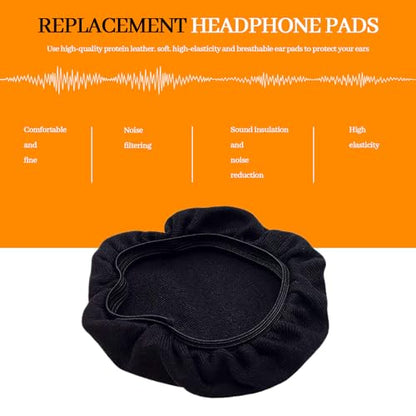 Reusable Velour Ear Pad Covers for Over-Ear Headphones – Washable Dustproof Fabric Protectors for 3.3–4.3 Inch Earcups, Soft Breathable Headphone Cushion Sleeves, Anti-Sweat Ear Cup Wraps for Gaming,