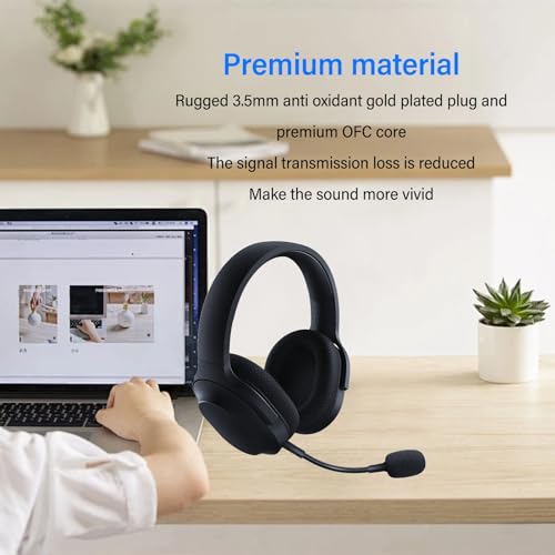 Headphone Mic Attachment, 3.5mm Detachable Mic for Headset, OFC and PVC Mic Replacement for Razer Barracuda X Wireless Gaming Headphones