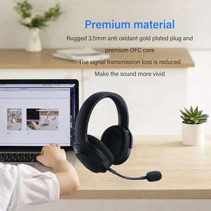 Headphone Mic Attachment, 3.5mm Detachable Mic for Headset, OFC and PVC Mic Replacement for Razer Barracuda X Wireless Gaming Headphones
