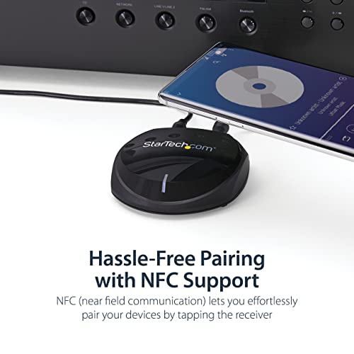 StarTech Bluetooth 5.0 Audio Receiver, NFC, 3.5mm RCA & Toslink, HiFi DAC | BT 5.0 stereo receiver, SPDIF optical out, For speakers PC or TV, Wireless bluetooth aux - style: Digital Toslink/SPDIF Optical Output