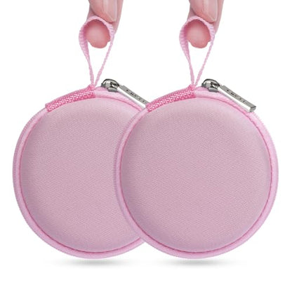 Ginsco Mini-Portable Hard Shell Earbuds Case for Apple EarPods Headphones USB-C Wired Ear Buds/Skullcandy Jib Wired Earbuds, Travel Case for Earphones Earplugs (2, Pink) - color: Pink
