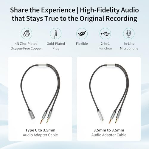 H HIFIHEAR KBEAR KA01 Headphone Splitter for Computer - size: 3.5MM-1Pack