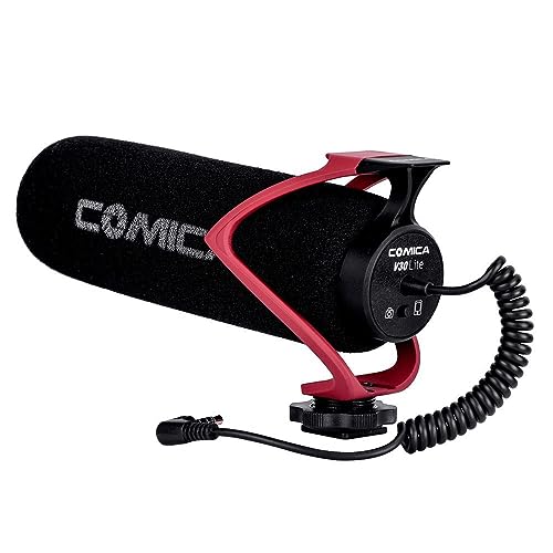 Comica CVM-V30-LITE Directional On-Camera Shotgun Microphone, Red