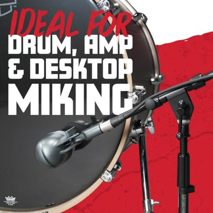 Gator Frameworks Rok-It Series Low-Profile Microphone Stand with 16" Adjustable Boom Arm, Ideal for Bass Drums and Guitar Amps (RI-MIC-200) - style: Low-Profile Microphone Stand