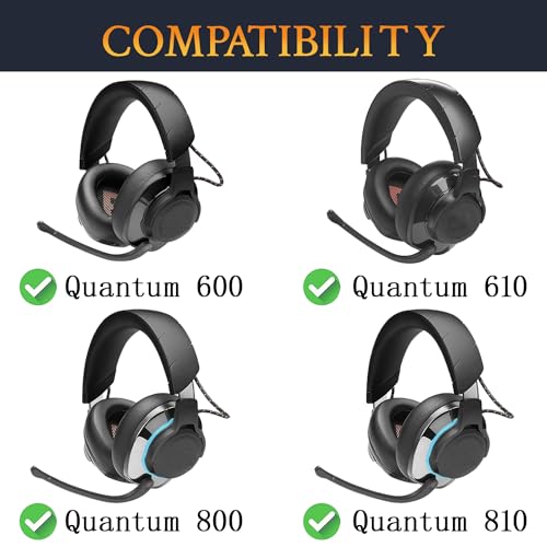 SOULWIT Headband for JBL Quantum 600(Q600)/610(Q610)/800(Q800)/810(Q810) Headphones, Replacement Headstrap Pad Repair Part - Black