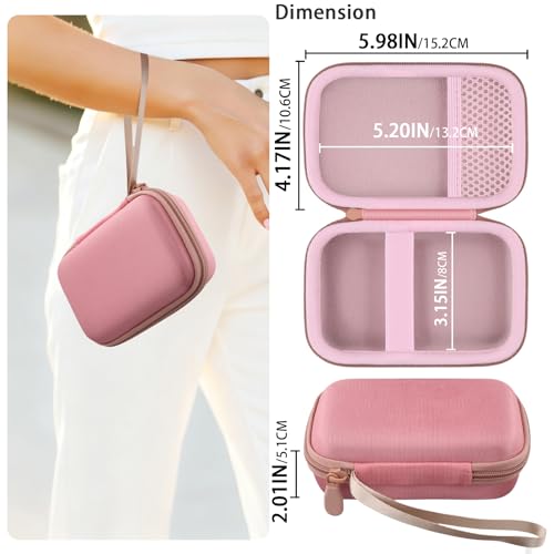 for JBL Go 5/4/3 Ultra Portable Speaker Hard Travel Case, Pink | Protective Storage Bag with Mesh Pocket & Hand Strap, Shockproof EVA Carrying Box, Soft Lining - color: Pink Case
