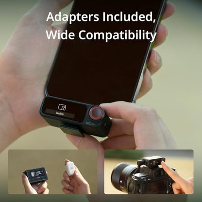 DJI Mic 2 (1 TX + 1 RX), Wireless Mic with Intelligent Noise Cancelling | 32-bit Float Internal Recording, Optimized Sound, 250m (820 ft.) Range, Microphone for iphone, Android, Camera, Vlogs