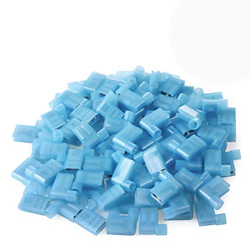 XHF 90 Degree 16-14 AWG Flag Shaped Right Angle Spade Connectors Terminals Nylon Fully Insulated Quick Crimp Wire Connectors 100 Pcs Blue - size: Blue 100PCS