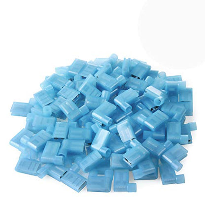 XHF 90 Degree 16-14 AWG Flag Shaped Right Angle Spade Connectors Terminals Nylon Fully Insulated Quick Crimp Wire Connectors 100 Pcs Blue - size: Blue 100PCS