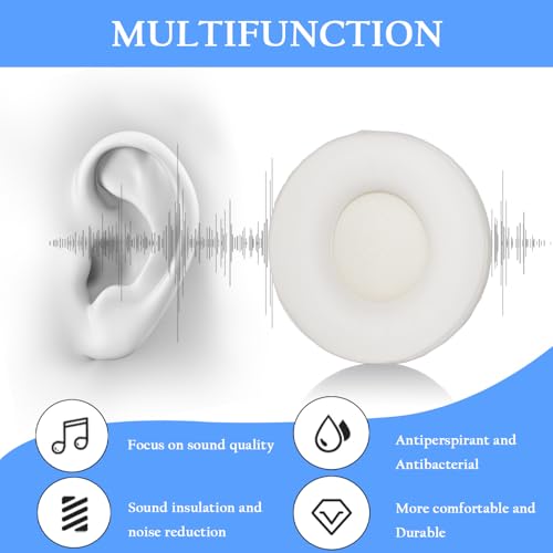 Adhiper Solo Pro Replacement Earpads for Beats Solo Pro Headphones (White) | Protein Leather Ear Pads,Noise Isolation Memory Foam Ear Cushion ,Durable ,Anti-Sweat,Soft and Comfortable - color: White