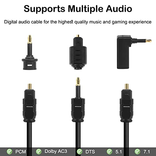 Fiber Optic 3.5mm Jack Audio Adapter, Female to Male Optical Connector, Right Angle 90 Degree Converter for Toslink & Mini Toslink Cables, 6 Pcs